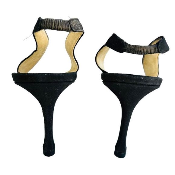 MANOLOL BLAHNIK Carolyne 70 Black Suede Slingback Pumps Heels Size 39.5 (US 9.5) - Picture 7 of 10